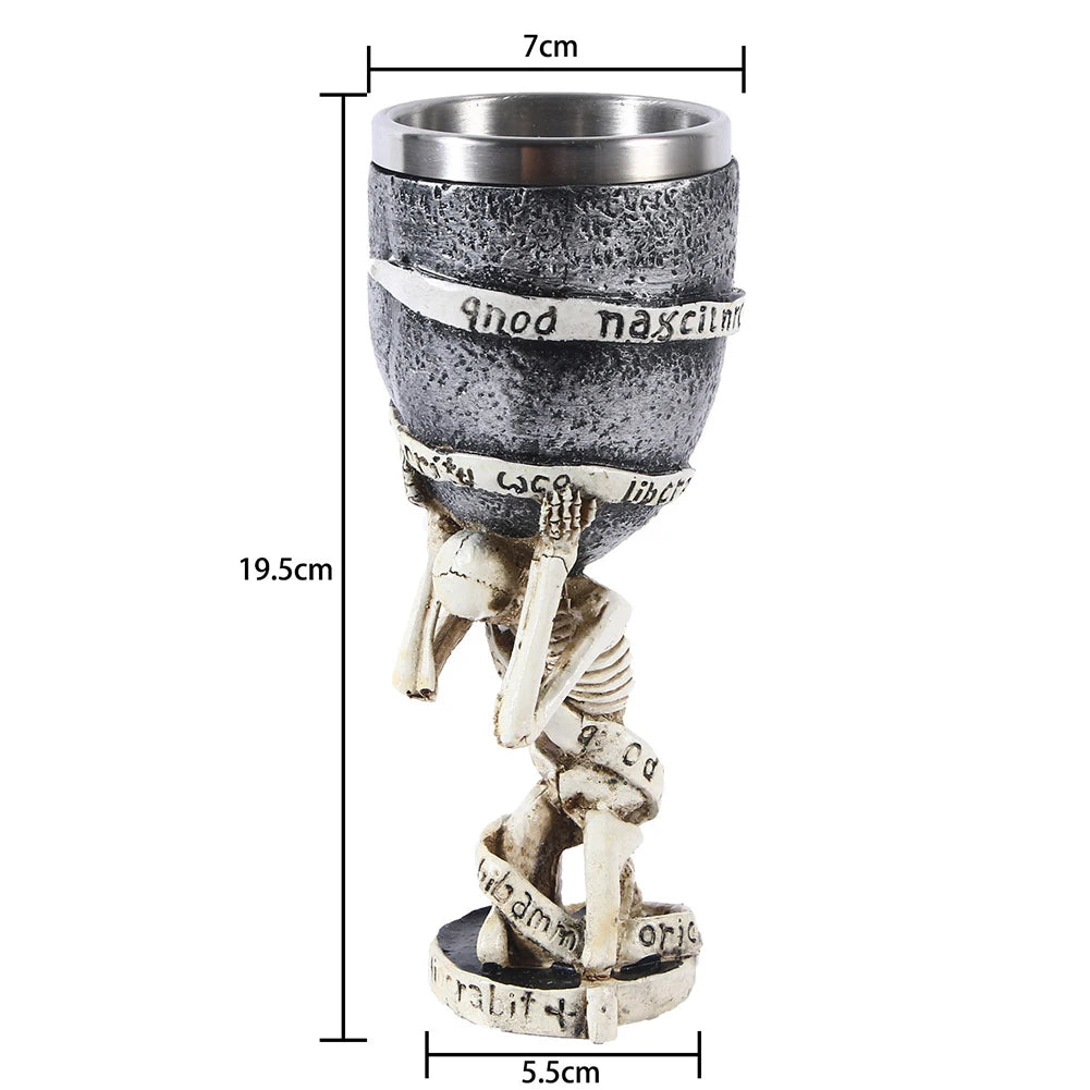 Beer Mug Stainless Steel Skull Mug Double Wall Drinking Mug Metal Insulated Gothic Design Coffee Beer Tankard Mug Halloween Gift