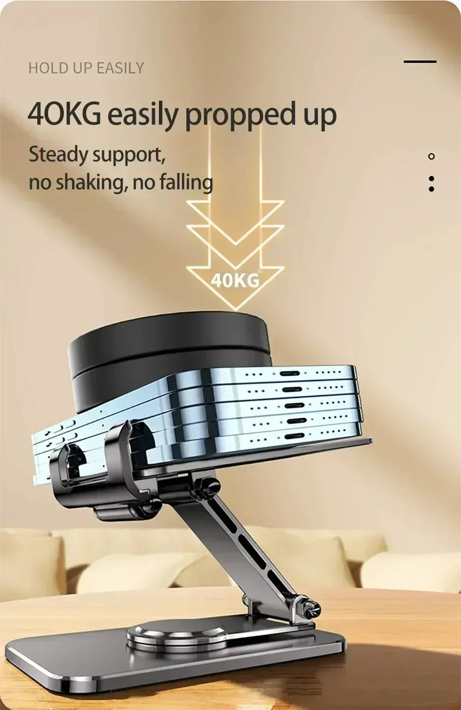 360° Rotation Metal Phone Holder Portable Foldable Desktop Tablet Stand For iPhone Samsung Xiaomi iPad Air Cellphone Bracket