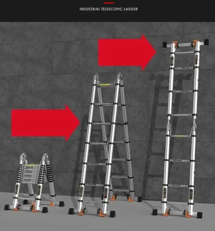 Alloy Telescopic Step Ladder Multi-functional Lifting Engineering Stairs Thickened Herringbone Ladders Folding Stairs