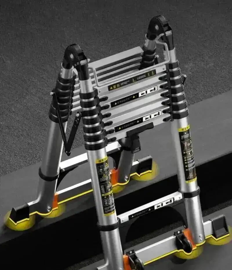 Engineering Multifunctional Aluminum Ladder Step Alloy Stools Home Folding Telescopic Ladder Portable Thick Herringbone Stairs