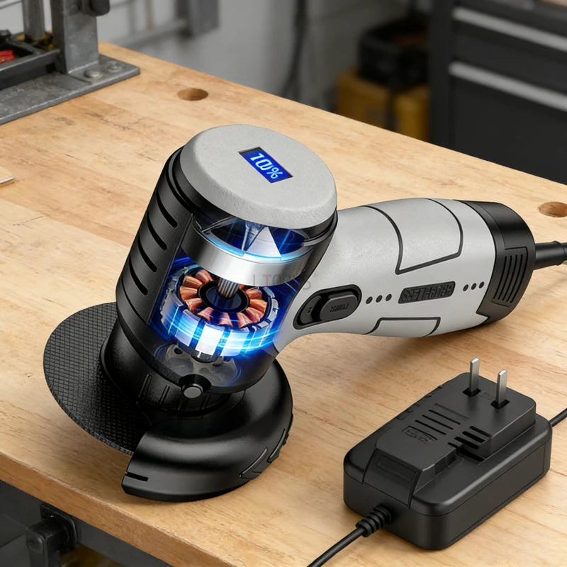 Self-locking Brushless Angle Grinder 16.8V Mini Lithium Battery Cutting Machine Double Thickened Shield Electric Angle Grinder