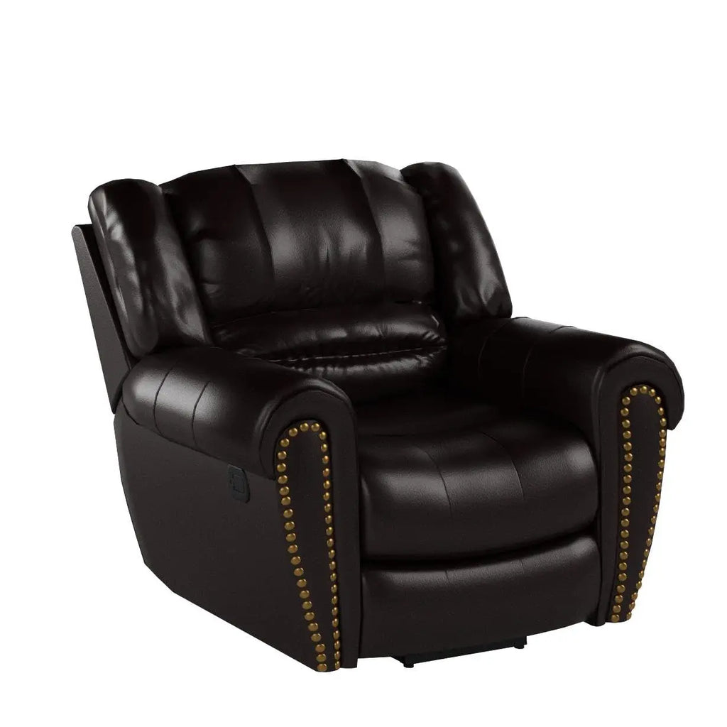 Leather Recliner Chair, Classic and Traditional Manual Recliner Chair with Comfortable Arms and Back Single Sofa, Customized