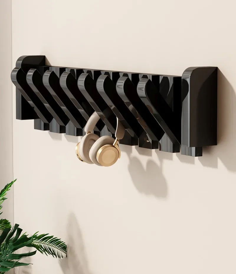 Wall Coat Rack Simple Piano Key Design Solid Wood Coat Stand Living Room Wall Hanging Clothes Hat Hook Storage Clothes Racks