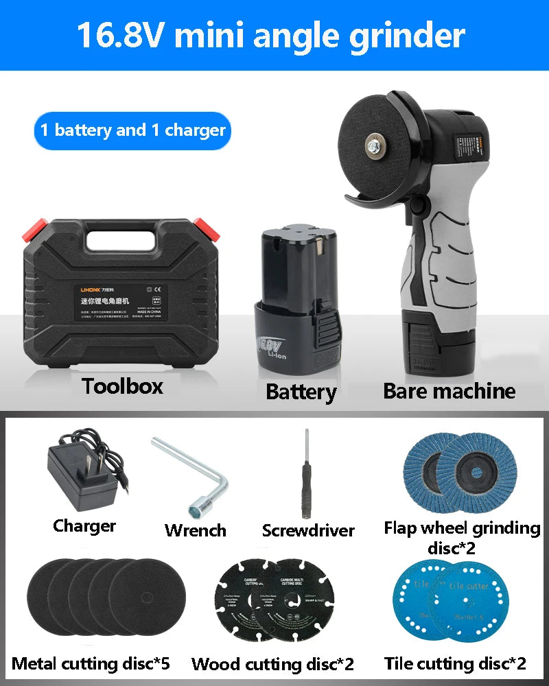 Mini Angle Grinder Rechargeable Household Small Lithium Battery Electric Cutting Machine