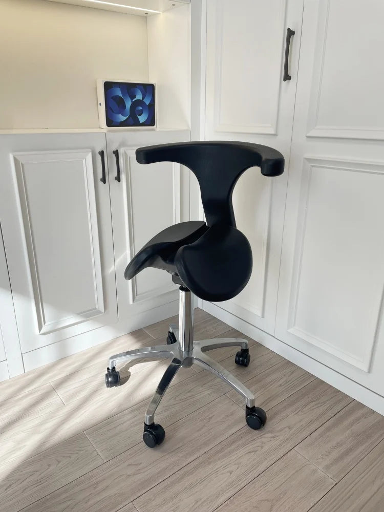 Multi Adjuster Ergonomic Swing Saddle Seat Multi Functional Back Posture Stool with Tilting Seat Saddle Chair For Dental Office