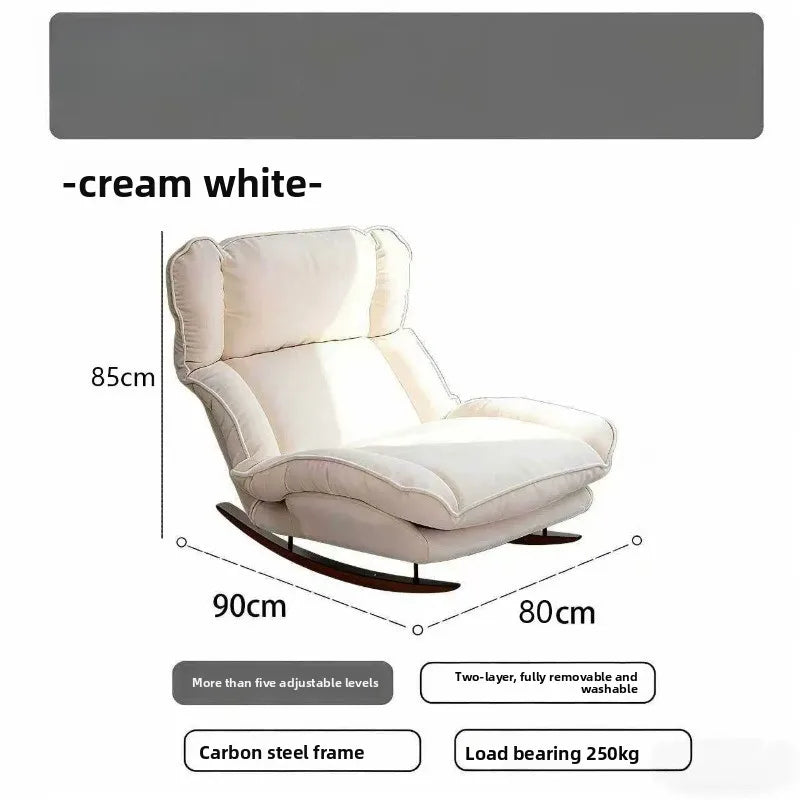 Foldable Recliner Chaise Lounge Chair with Adjustable Seat Single Sofa for Balcony Home Living Room Resting Comfortable