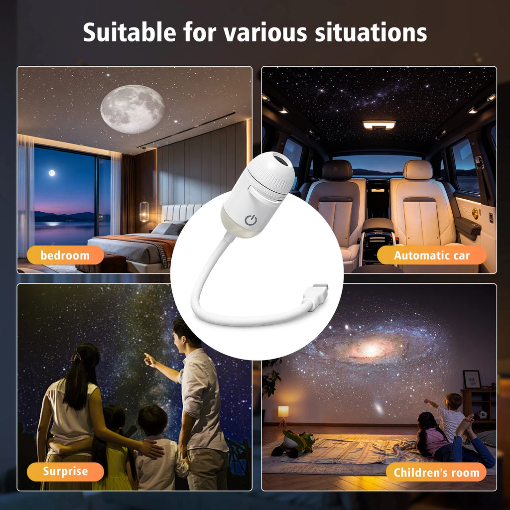 Salange 2-in-1 USB Galaxy Projector Night Light Starry Sky Projetors Lamp Manual Focus For Holiday Atmosphere/Photo Scenarios