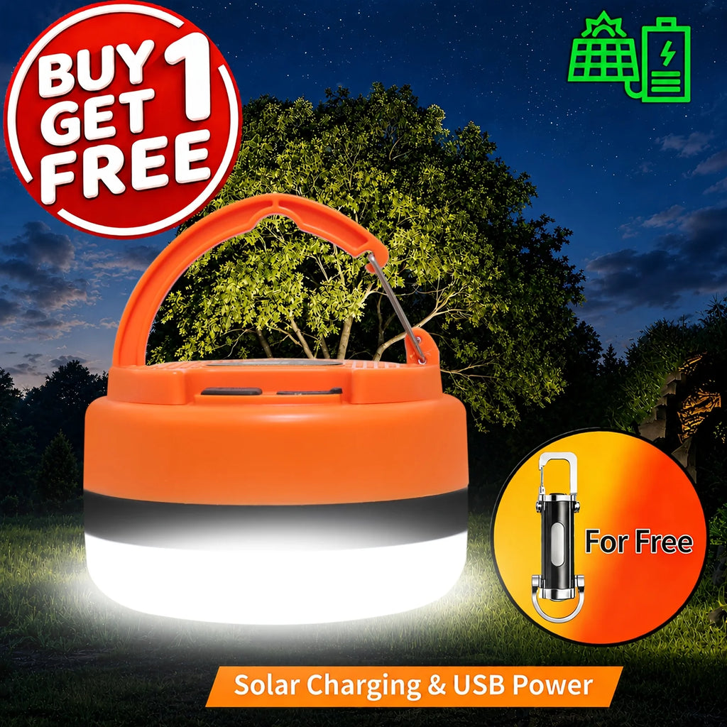 Buy One Get One Free, Total Of 2pcs. Multifunctional Solar LED Flashlight with COB Side Light, USB Rechargeable Handheld Searchlight with Power Display, Portable Emergency LanternFor Camping, Hiking, Father'S Day Gift