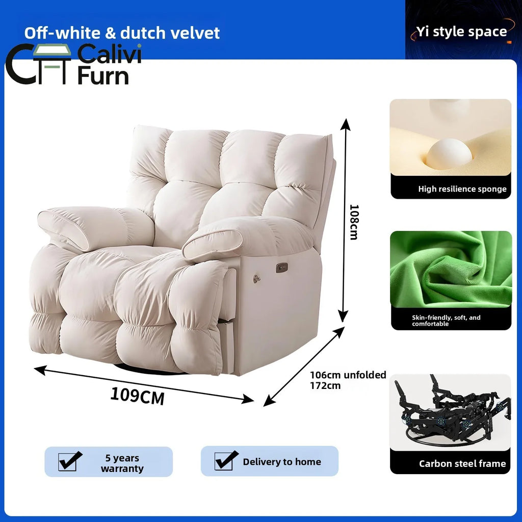 Space Multifunctional Single Sofa Living Room Leisure Cloud Lazy Sofa Sleeping and Reclining Electric Massage Rocking Chair
