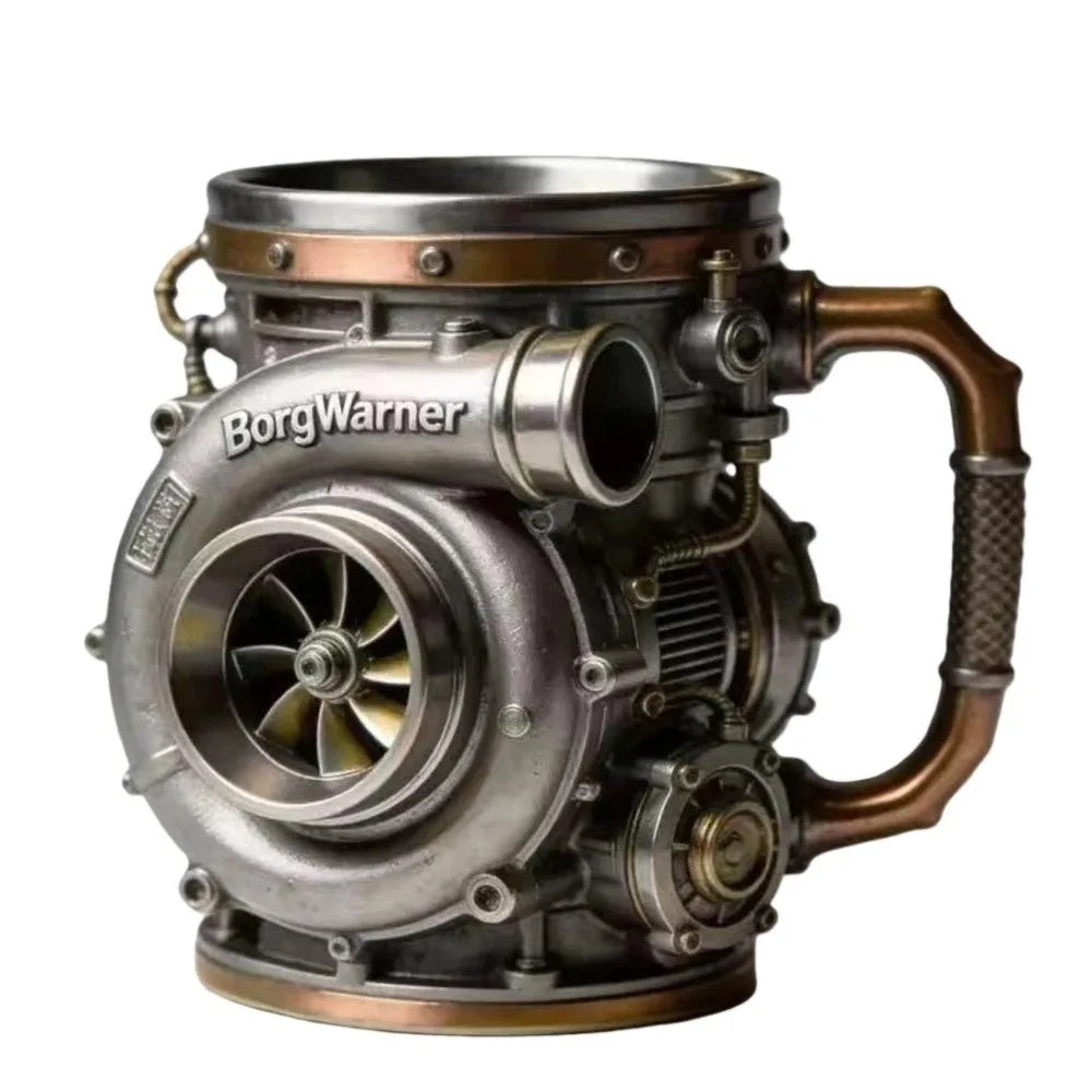 Resin Turbocharger Mug Sturdy and Durable Comfortable Grip 3D Engine Cup Handcrafted Mechanical Element Style Coffee Mug