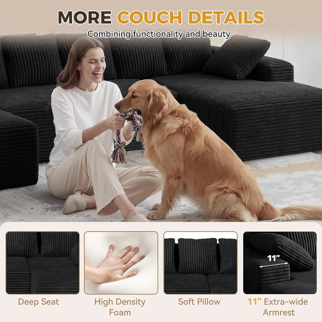 Modular Sectional Sofa Couches L-Shape Couch 3 Seat Modular Sofa Memory Foam Sectional Couches for Living Room,, Customized