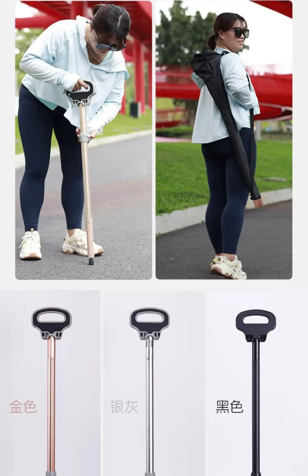 Elderly crutches Multifunctional cane chair Non-slip portable stool Light walker