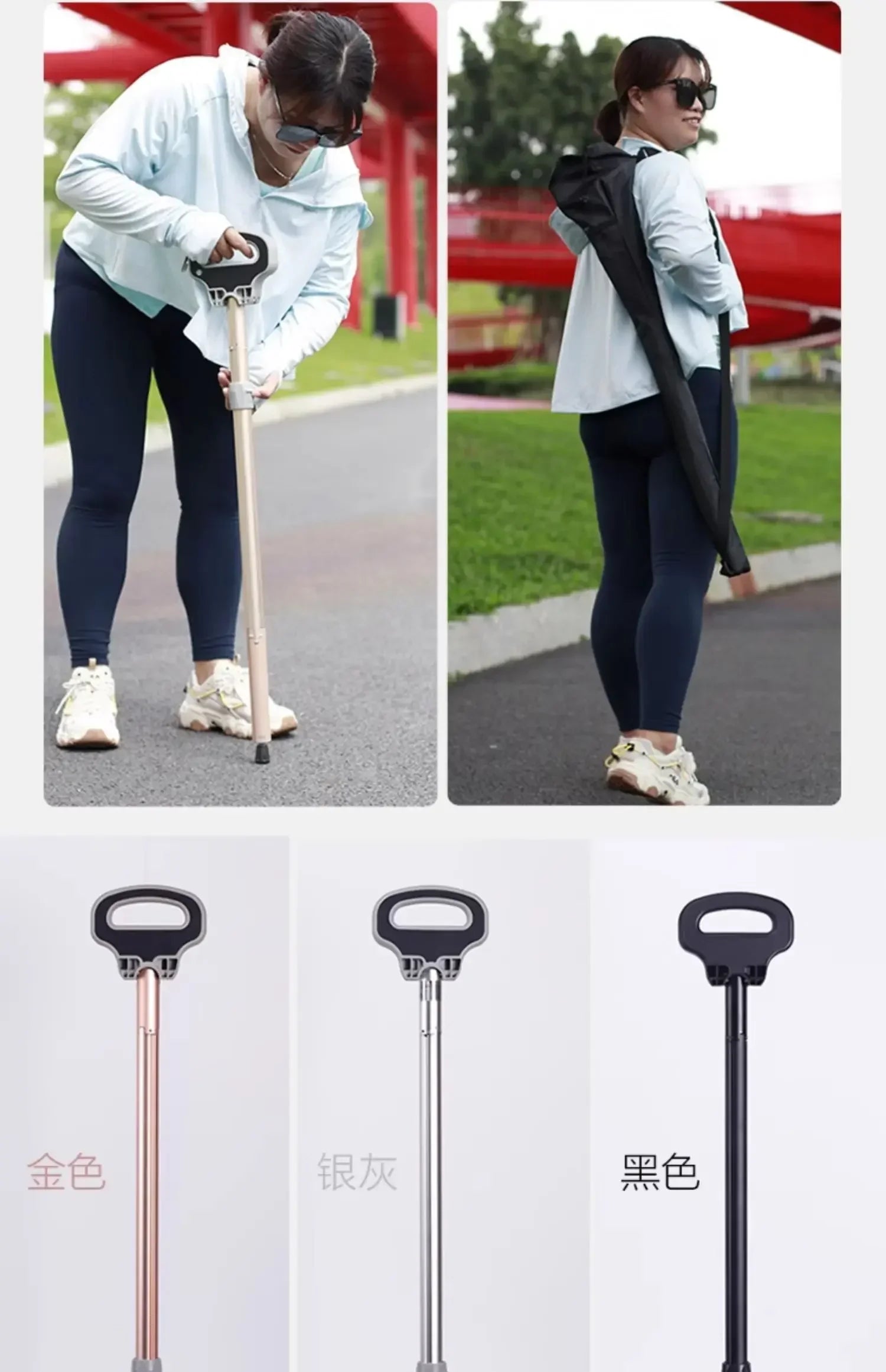 Elderly crutches Multifunctional cane chair Non-slip portable stool Light walker
