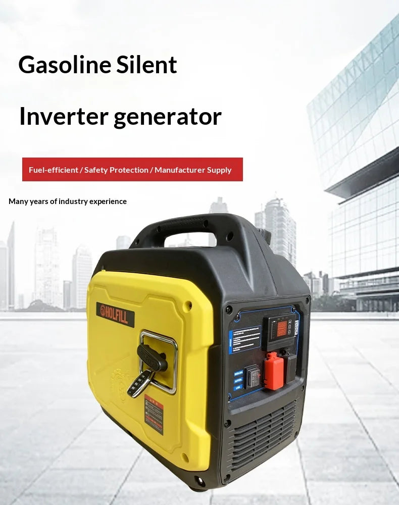 2KW/12V DC Single Cylinder  Silent Inverter Generator 220V High-Power Recoil Small Household Outdoor Camping Emergency
