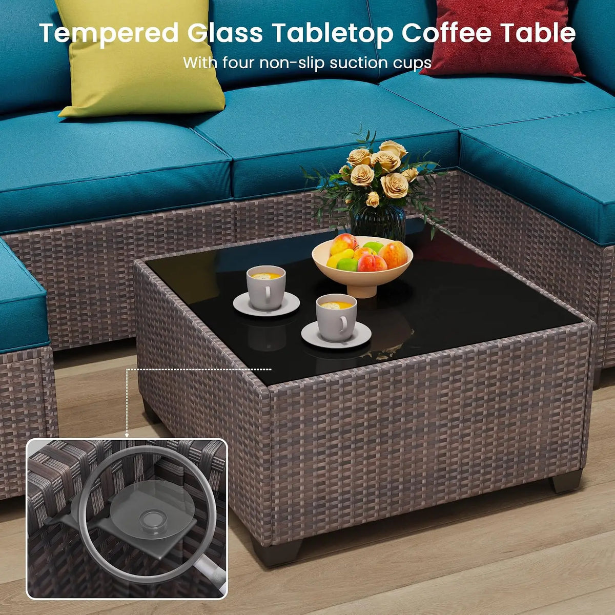 Modern Modular Patio Furniture Set,Sectional Sofa,for Backyard&Garden,8‑Pc, Custom