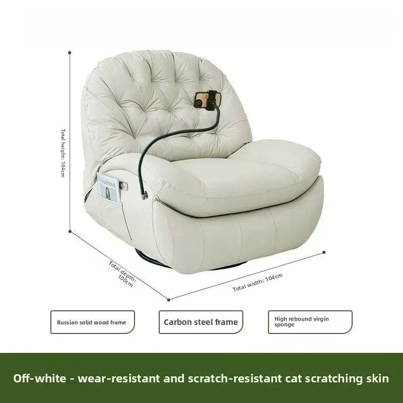 LZ X LazySofa Single Recliner Electric Space Capsule Rocking Chair Eco-Leather Lounge Living Room Suitable Sitting Reclining Sle