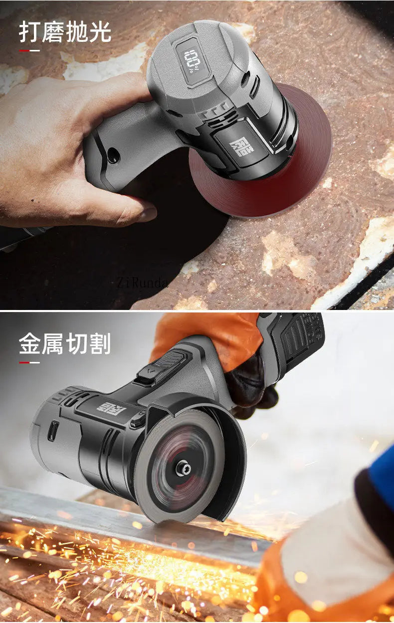 Mini angle grinder, genuine polishing machine, hand grinder, lithium electric cutting machine, household handheld small