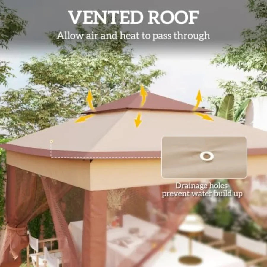 11' x 11' Pop Up Canopy w/Removable Zipper Netting
