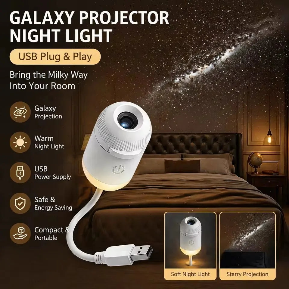 360° Flexible Galaxy Star Projector Ambient Light 30-in-1 Planetarium Night Light USB LED Ceiling Lamp for Bedroom Home Decor