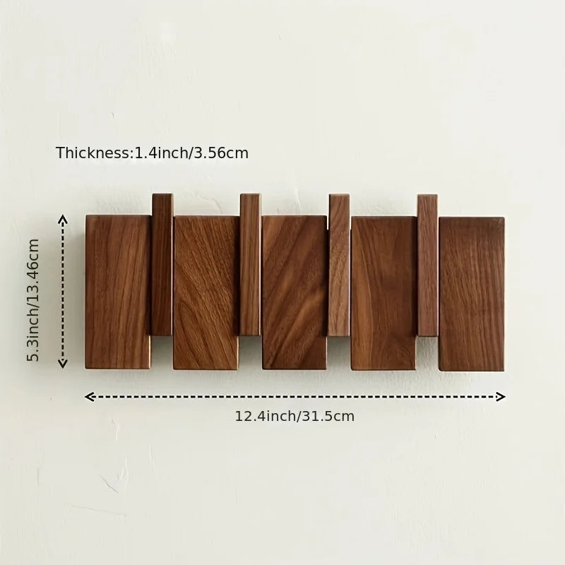 1pcs Wooden Coat Rack Wall Mounted Coat Rack Wall Mounted with Hooks for Hanging Coats/keys/hats/robes and Towels/plants/bags