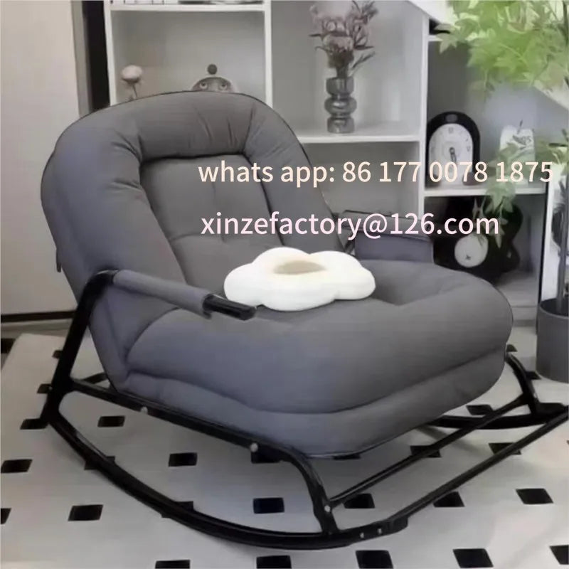 Customizable Can Sit or Lie Down Adult Lazy Rocking Chair Home Living Room Balcony Leisure Lounge Chair Bedroom Single