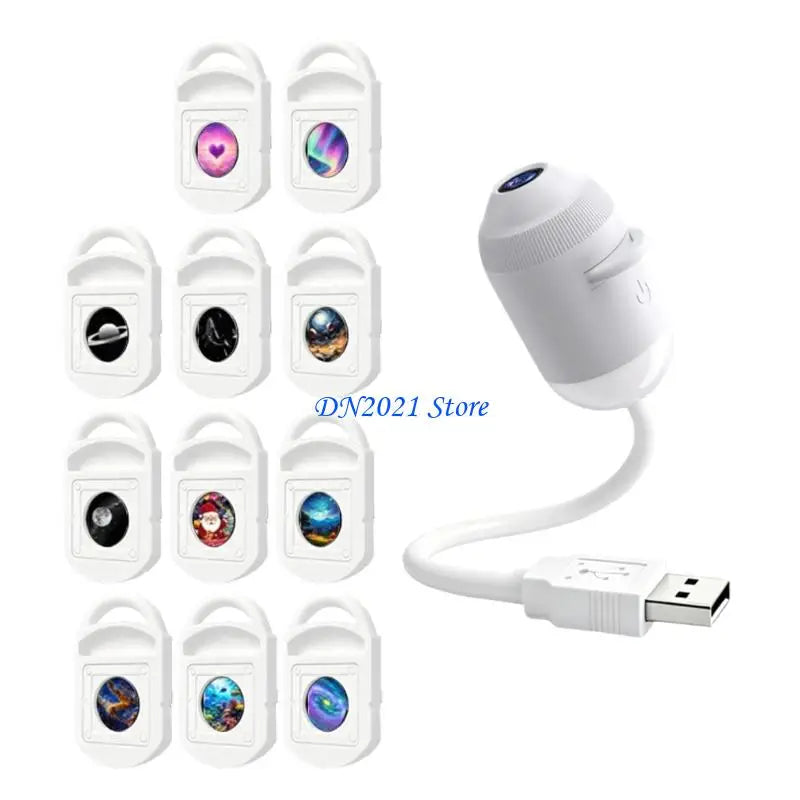 F3KE Portable USB Star Projector Light 360 Degree Rotating Head For Car Bedroom Camping Party Decoration