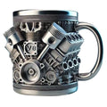3D Engines Stainless Steel Cup Handmade V6 V8 Engines Coffee Cup For Car Enthusiasts 400ML Capacity Tea Mug For Home Or Office ﻿