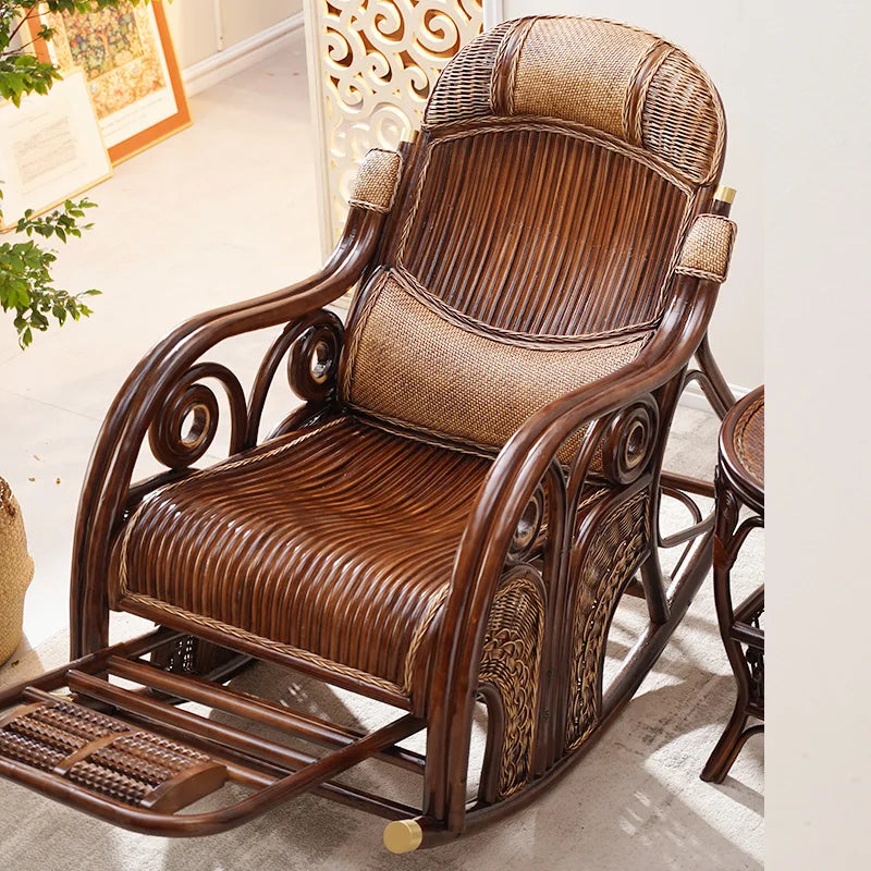 Natural rattan rocking chair adult sofa household cushion living room