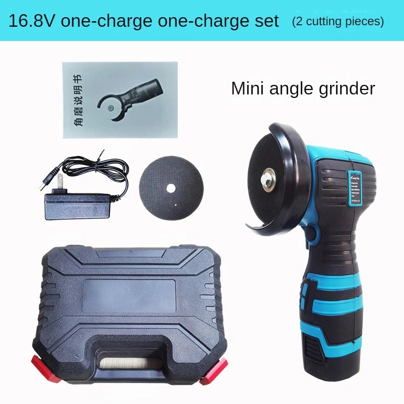 16.8V Portable Mini Cordless Angle Grinder Lithium Battery Powered Polishing Machine Diamond Cutting Power Tool for Grinding