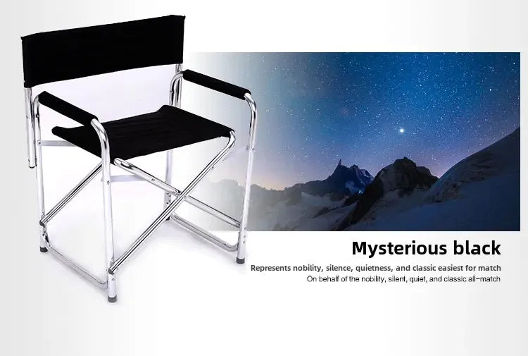 Aluminum Alloy Director’s Chair with Side Table, Portable Folding Fishing Stool, Relaxing Laptop Desk, Outdoor Picnic Gear