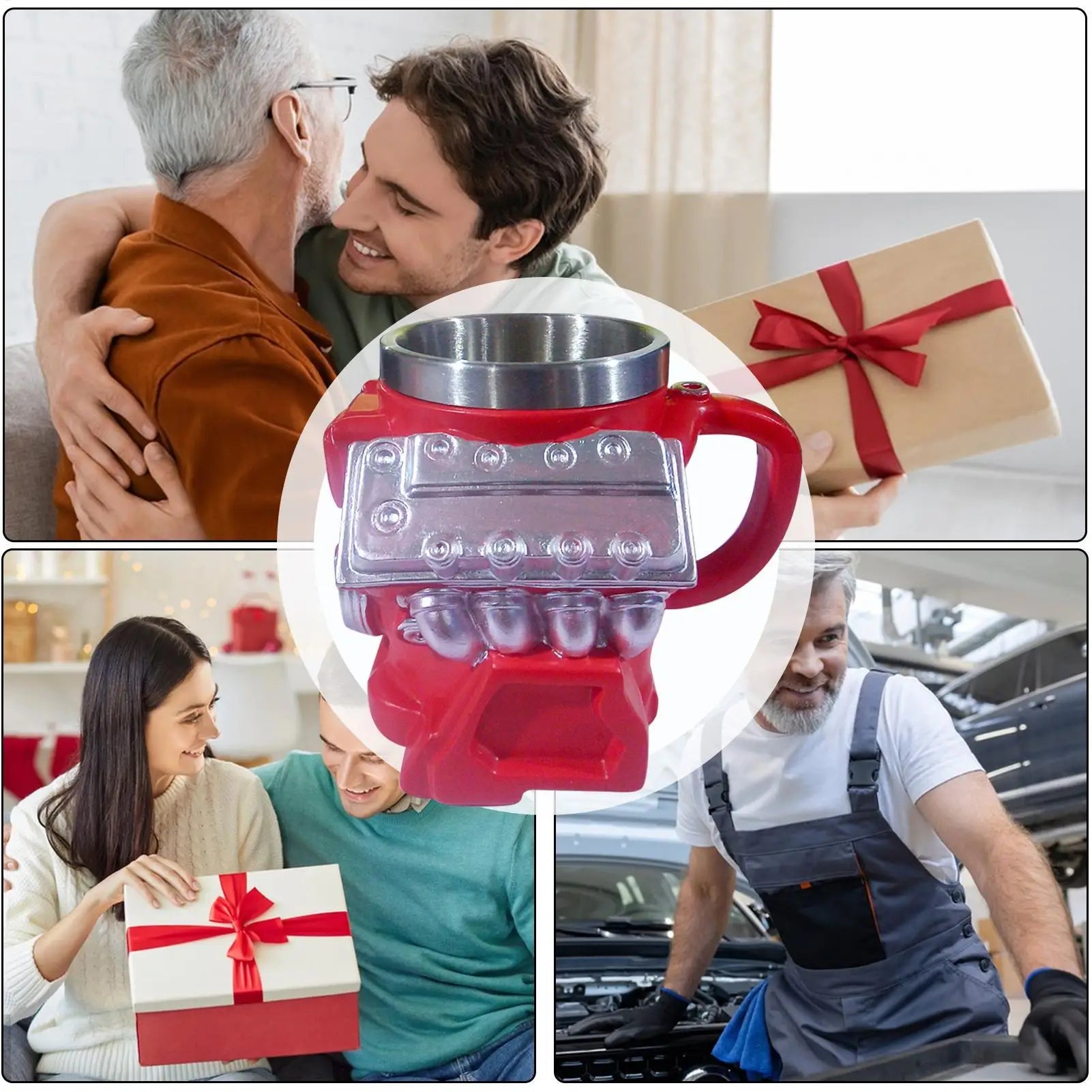 300ML V8 Engine Coffee Mug Milk Cup Art Decoration Mug For Men Car Enthusiasts Lover Mechanics Kitchen Office Home Travel Coffee