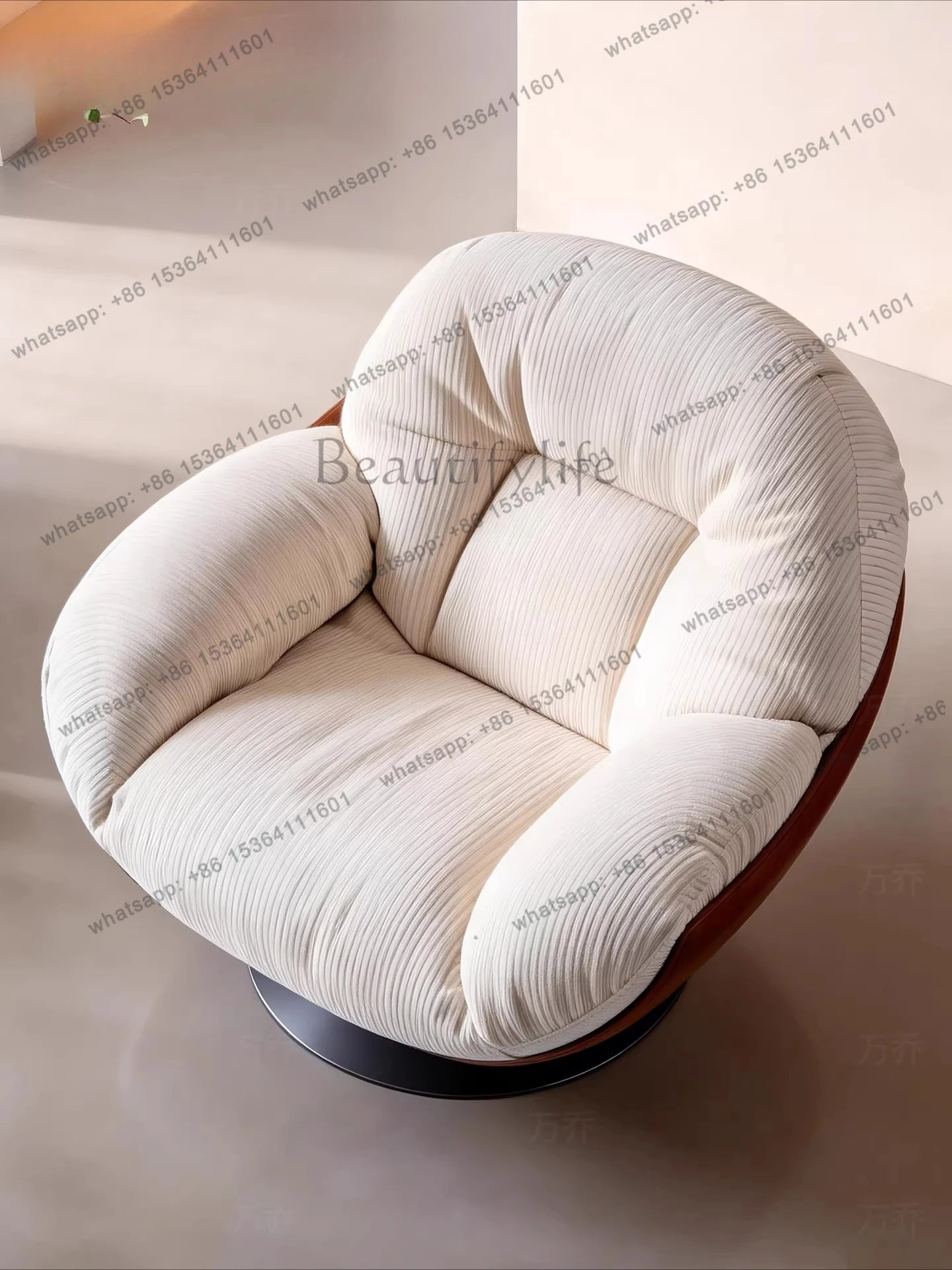 XX Medieval Sofa Chair Living Room Balcony Household Light Luxury High-end Nest Chair Fabric Single Rotation