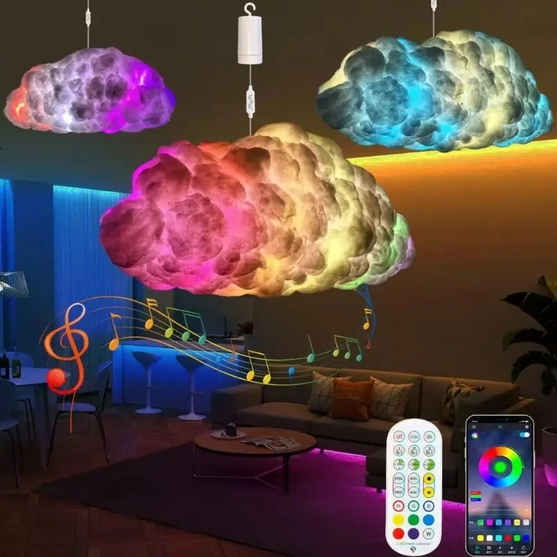 RGB Cloud Light LED Hanging Lamp APP Remote Control Music Atmosphere Light for Bedroom Party