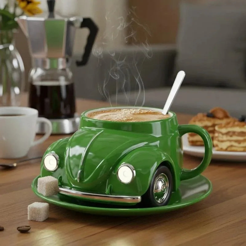 Gifts Funny Beetle Shaped Coffee Mug Unique Novelty Beetle-Shaped Coffee Cup Handmade Car Shaped Drink Mug for Desktop Ornament