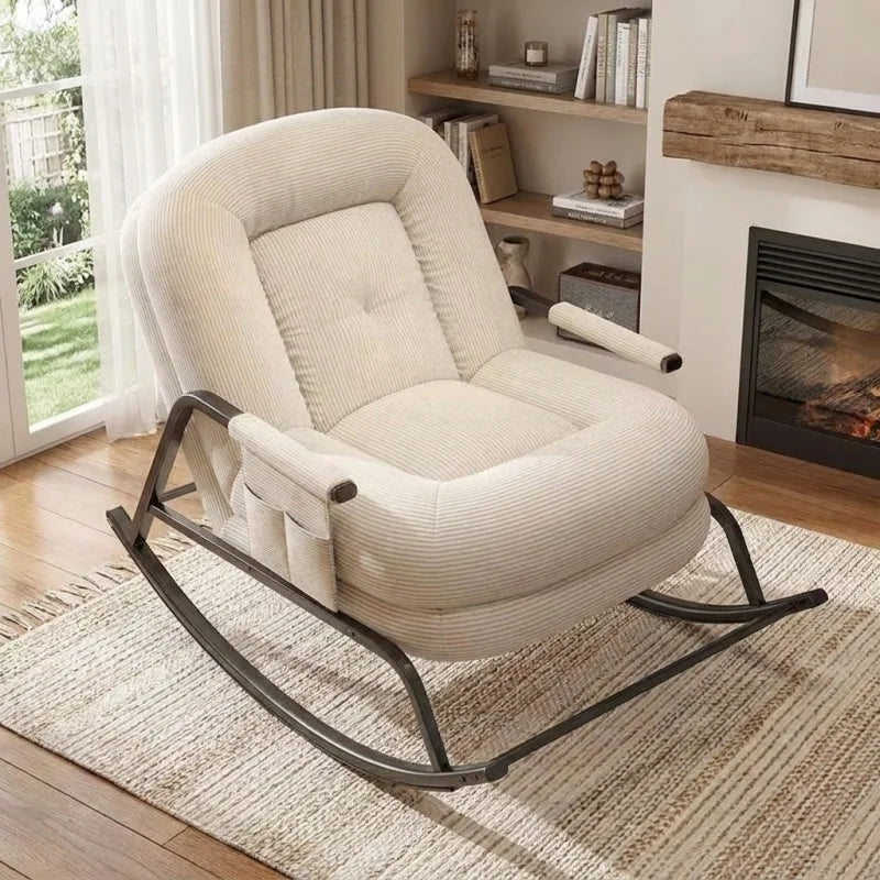 Modern Corduroy Living Room Chair Multifunctional Lazy Chair with Backrest for Balcony Home Leisure Creative Design