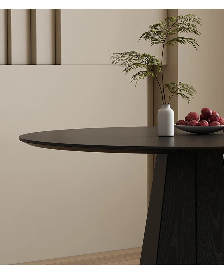 N44 Slate round table home small apartment modern simple dining room dining table solid wood designer high-end feeling