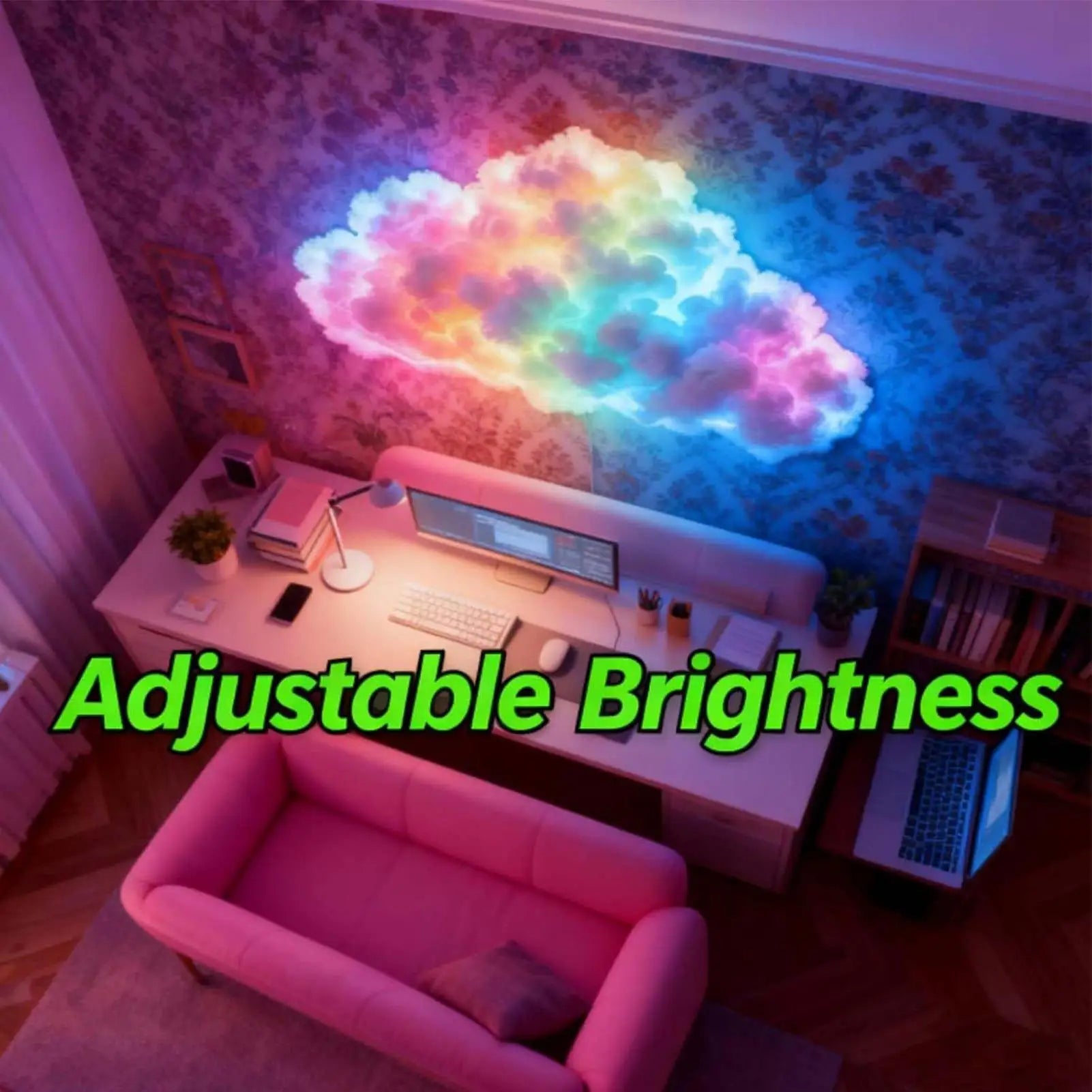3D Thunder Cloud LED Light with Music - USB Powered Mood Lamp for Ceiling, Bedroom, Desk, Party, Festival & Photography Decor