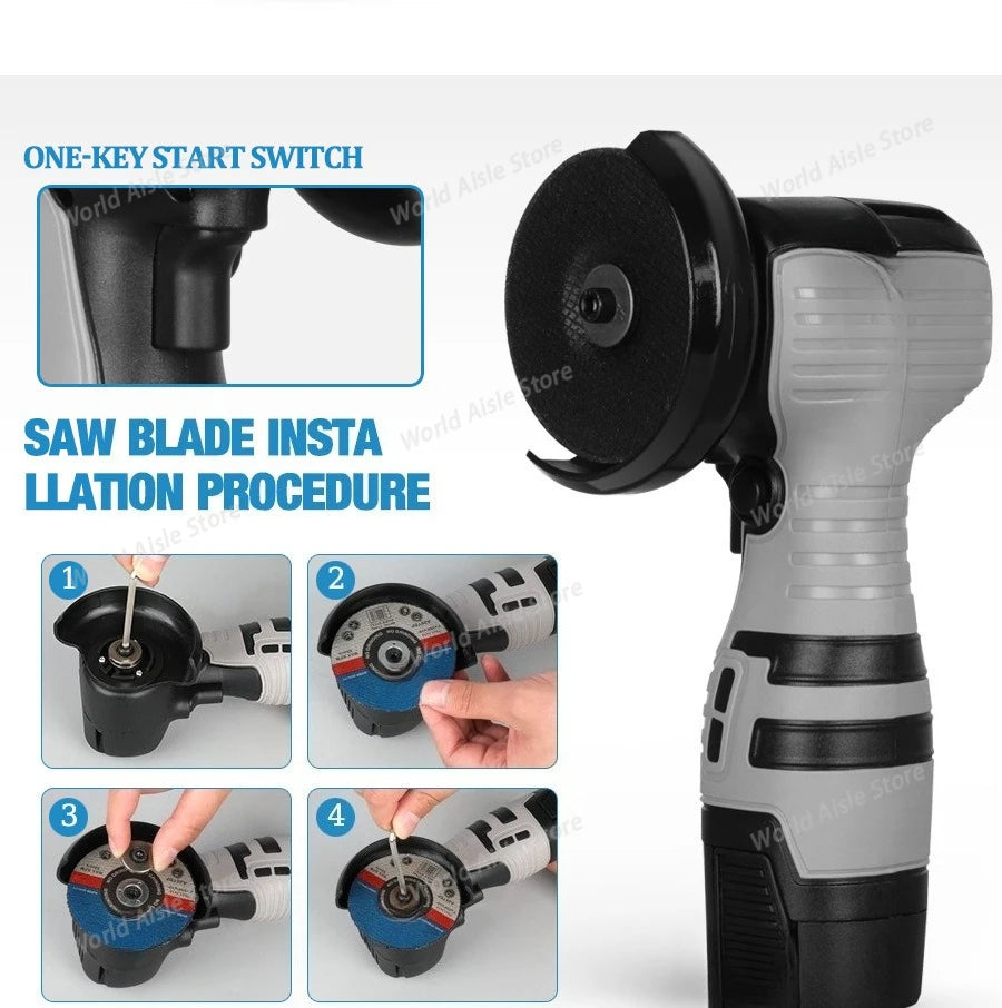 16.8V Cordless Electric Angle Grinder Lithium Battery Polishing Grinding Machine Diamond Power Grinder  One Battery