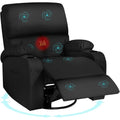 Rocking Recliner Chair, Massage Rocker Recliner Chair with Vibration Massage and Heat, 360° Swivel aux Leather Chairs, Living Ro