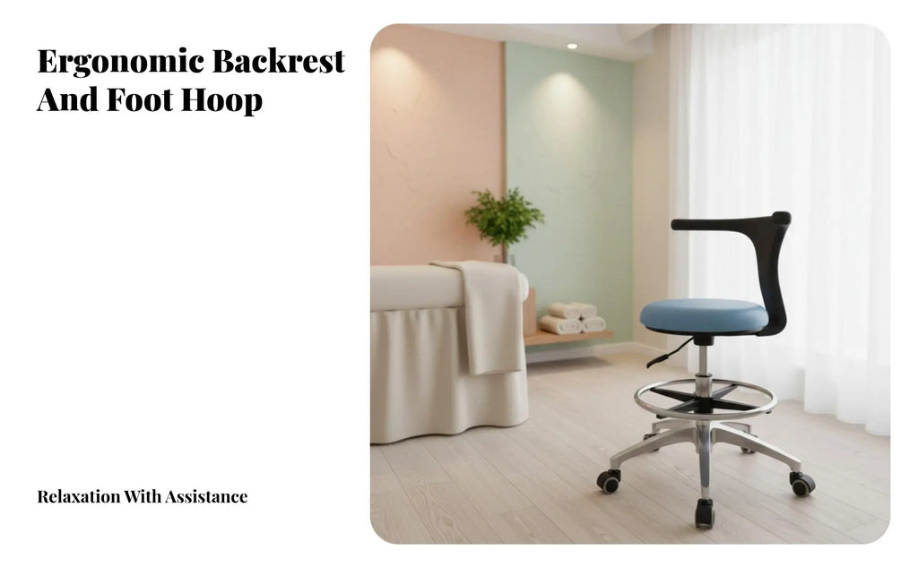 Adjustable Rolling Seat with Spine 360-Degree rotationDegree Rotating Medical Stool Easy to Clean Sturdy Duty for Doctors