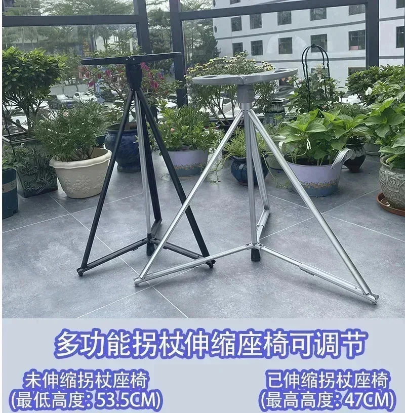 2024 New Multi Functional Mountaineering Cane Outdoor Folding Aluminum Alloy Cane Mobile Power Bank