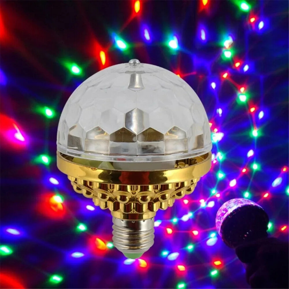 2 Pack Modern AC 85-265V LED Disco Light E27 6W Disco Ball Light Rotating Golden Magic Ball Light Party