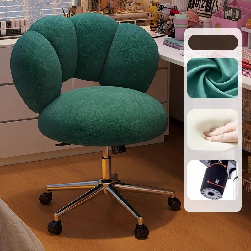 Cream Wind Living Room Chairs Furniture Dressing Stool Rotatable Chair Lamb Wool Small Internet Celebrity Stool Computer Stool