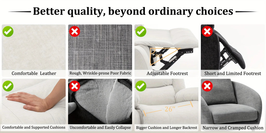 Rocking Chair with Massage And Heating Function, 360° Rotating Extra Large Recliner, Wide Rocking Chair for Adults with Side Poc