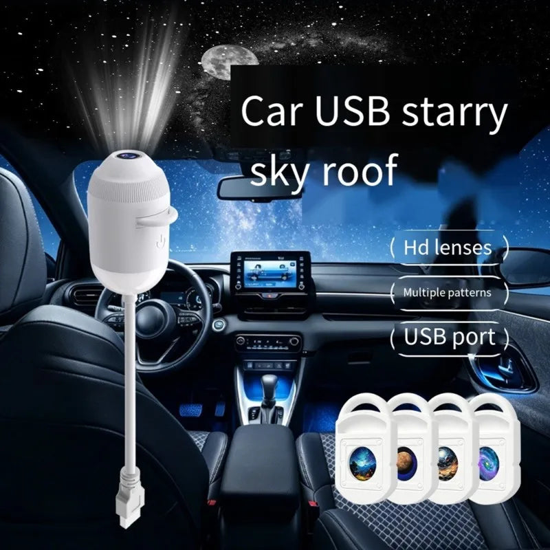 USB Mini Galaxy Star Projector Night Light With 24X Slides Two In One For Car Interior& Home Decor