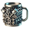 New-V6 Engines Stainless Steel Coffee Cup Car Engine Coffee Cup With Insulated Handle For Car Lovers Gift