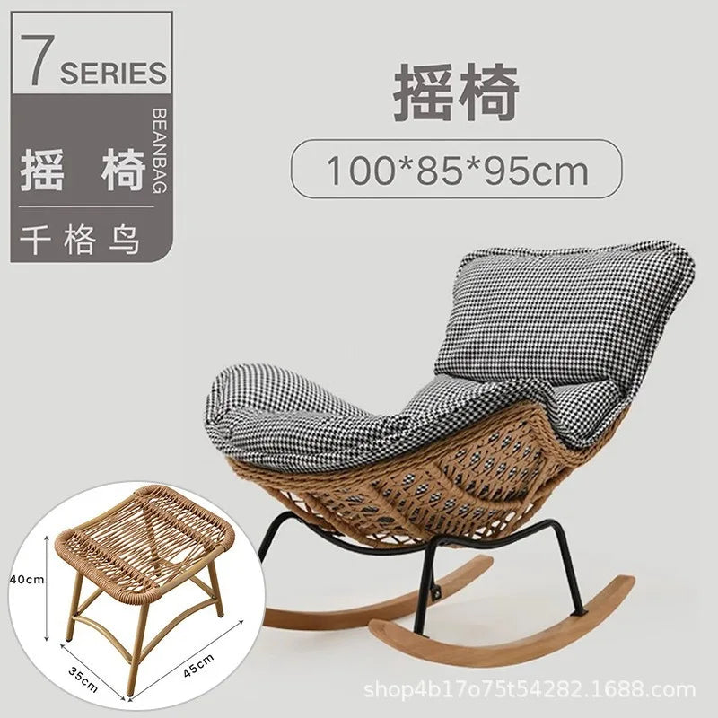 Rocking chair recliner adult sleeping single rattan balcony lazy chair bedroom casual home lazy sofa