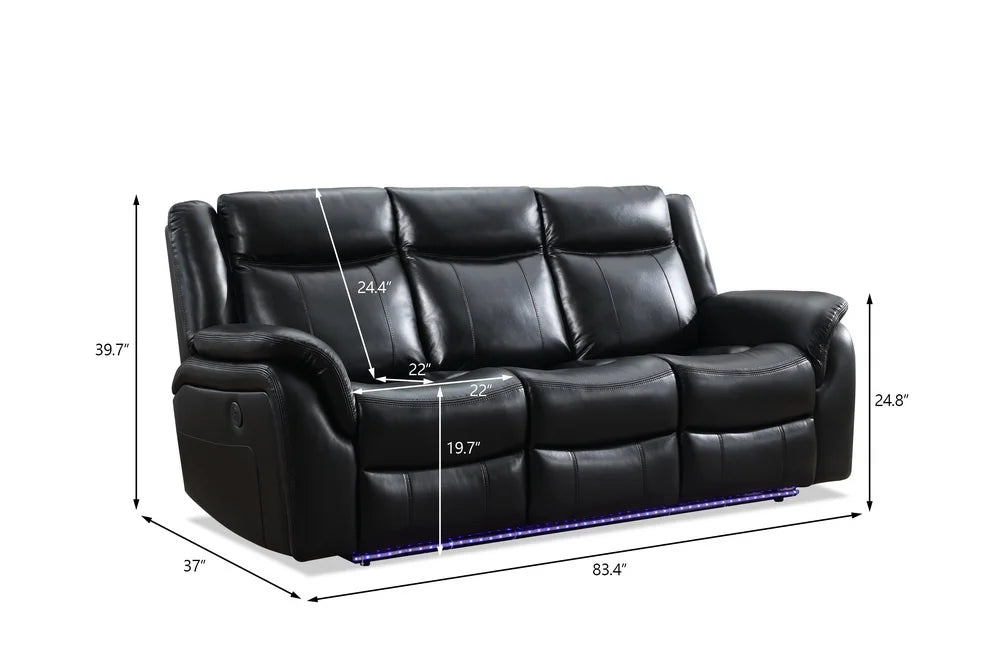 #￥Wholesale Leather Power Reclining Chair Smart Electrical 3+2 Seater Recliner Sofa Couch Set with Dropdown Table LED Cup Holder