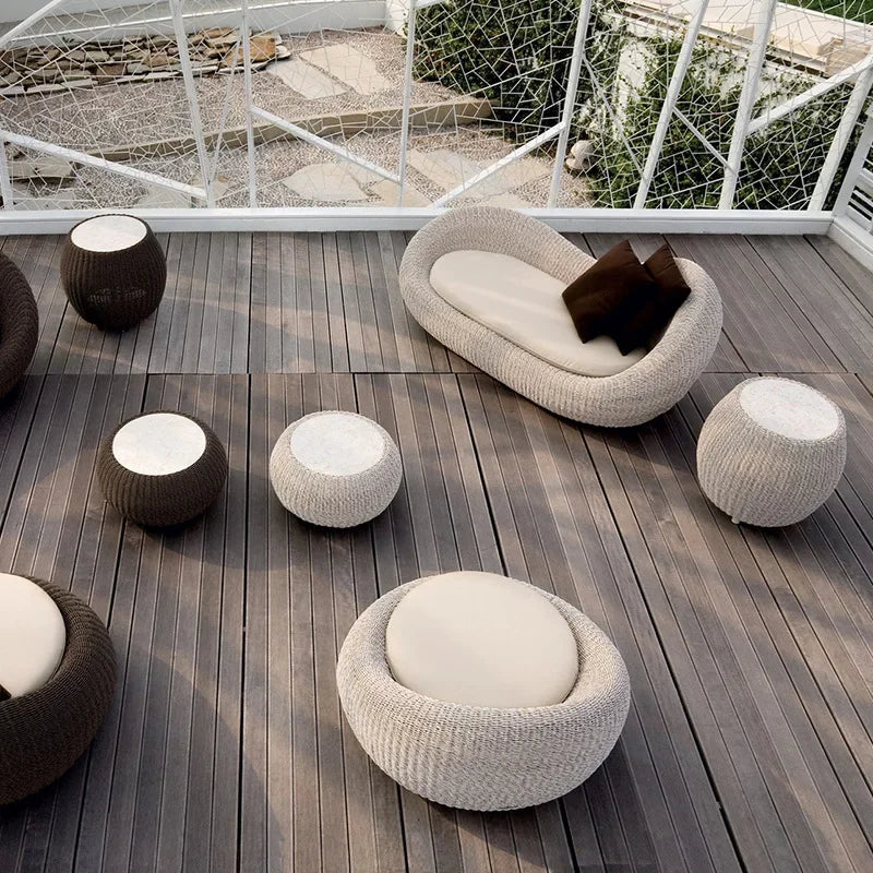 Select for you modern garden wicker furniture love seat sectional outdoor rattan sofa set