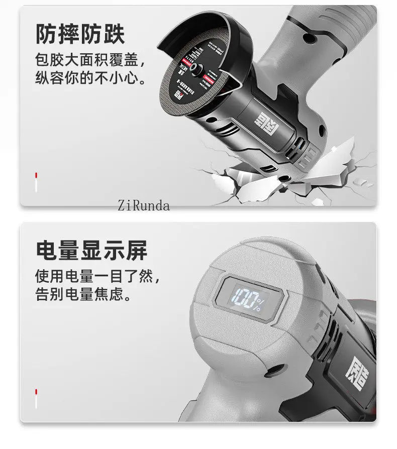 Mini angle grinder, genuine polishing machine, hand grinder, lithium electric cutting machine, household handheld small